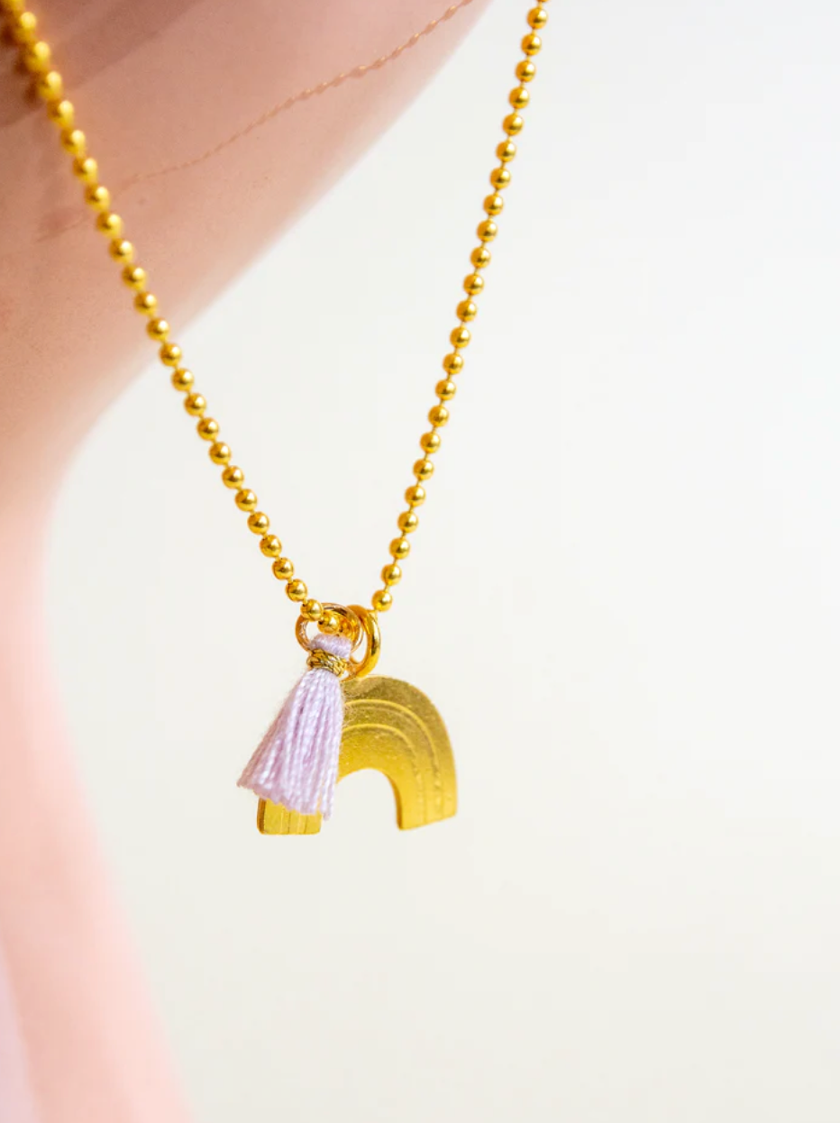 Adorabili Paris Kette "Pompom und Regenbogen"