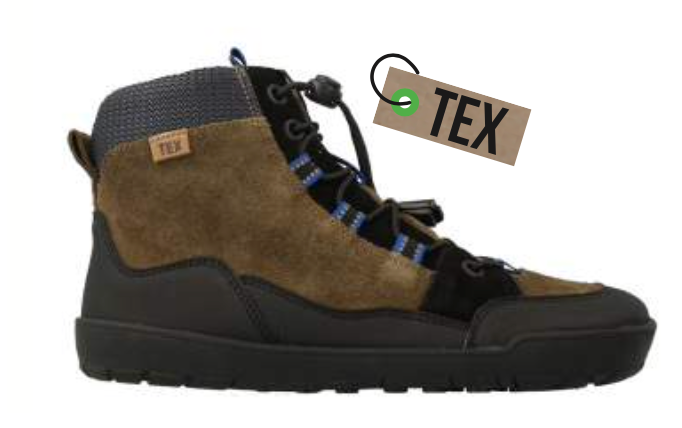 Develab Barefoot Outdoor Wasserdichte Tex Boots mit Zugverschluss Kaki Suede