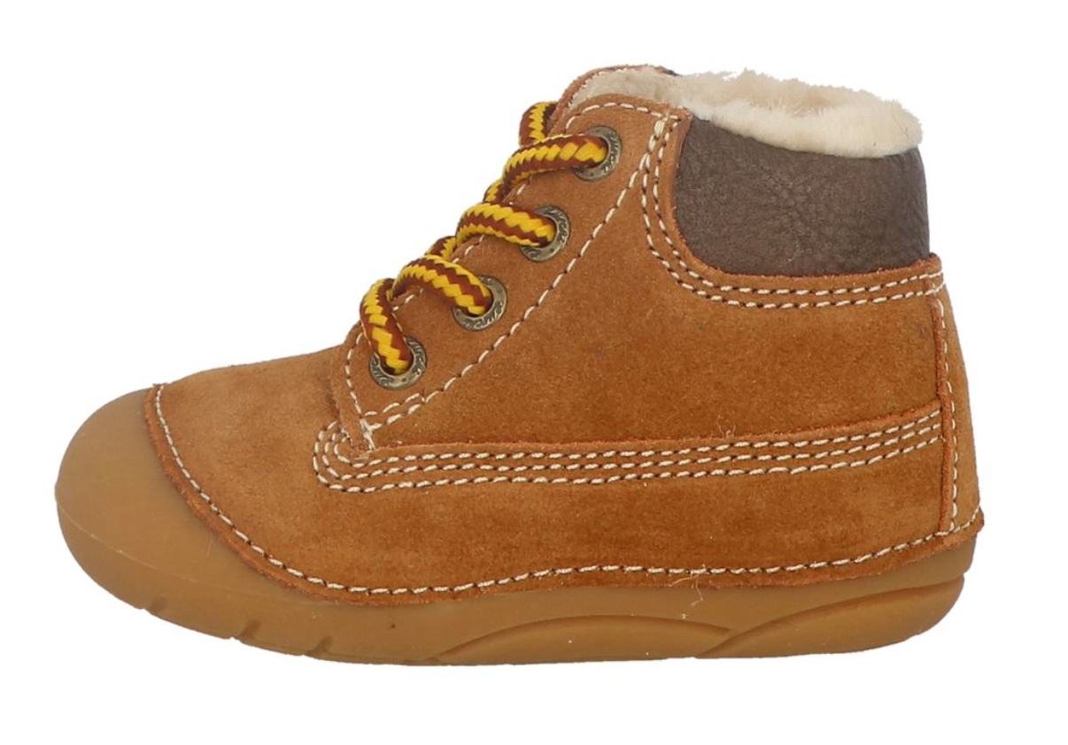Lurchi Ferdi Lauflernschuhe mit Schnürsenkeln und Warmfutter Tan