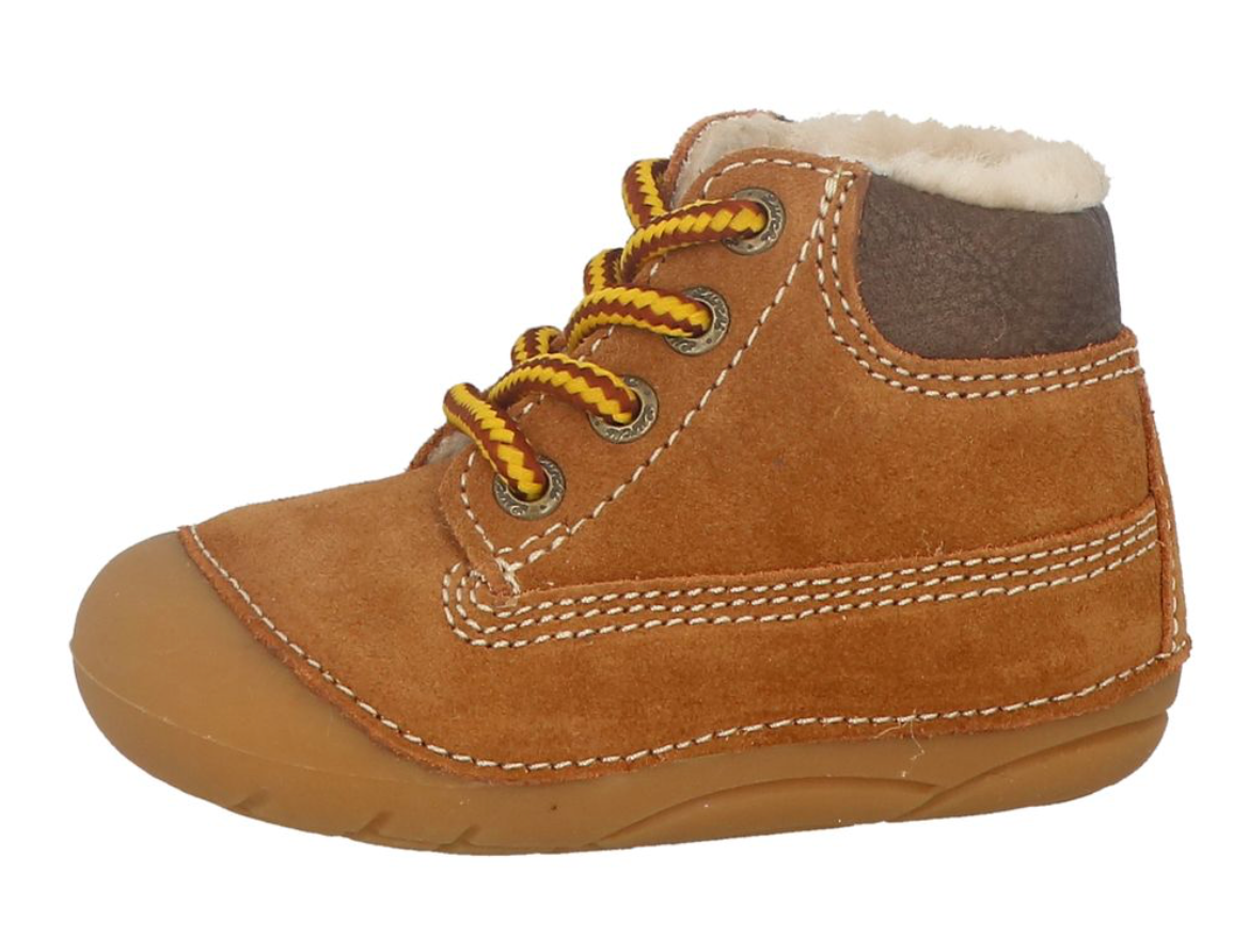 Lurchi Ferdi Lauflernschuhe mit Schnürsenkeln und Warmfutter Tan