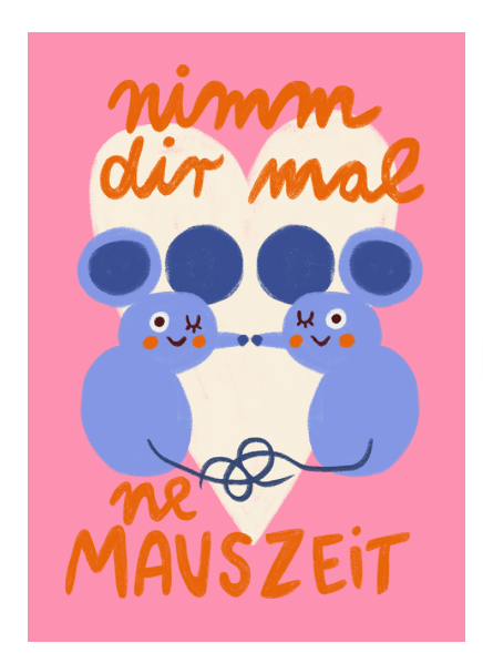 Postkarte Mauszeit - keks.