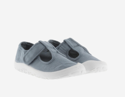 Victoria Barefoot Vegane Baumwoll-Sandale mit Klettverschluss Atlantico