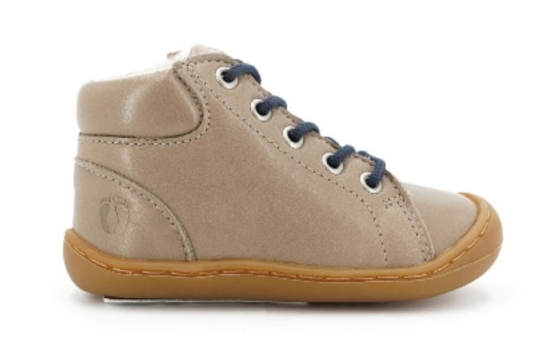 Telyoh Barefoot YF1113 Schnür Lauflerner mit Wollfilz TAUPE - keks.