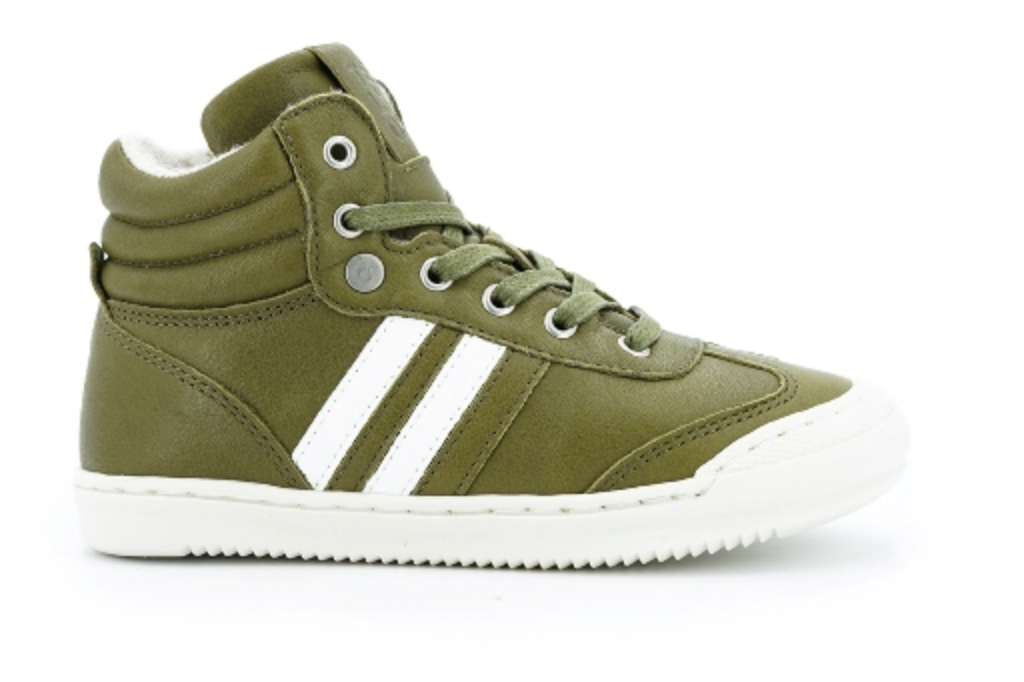 Telyoh Y00506 Carter White Stripes Hightop Schnürer mit Reißverschluss Kaky - keks.