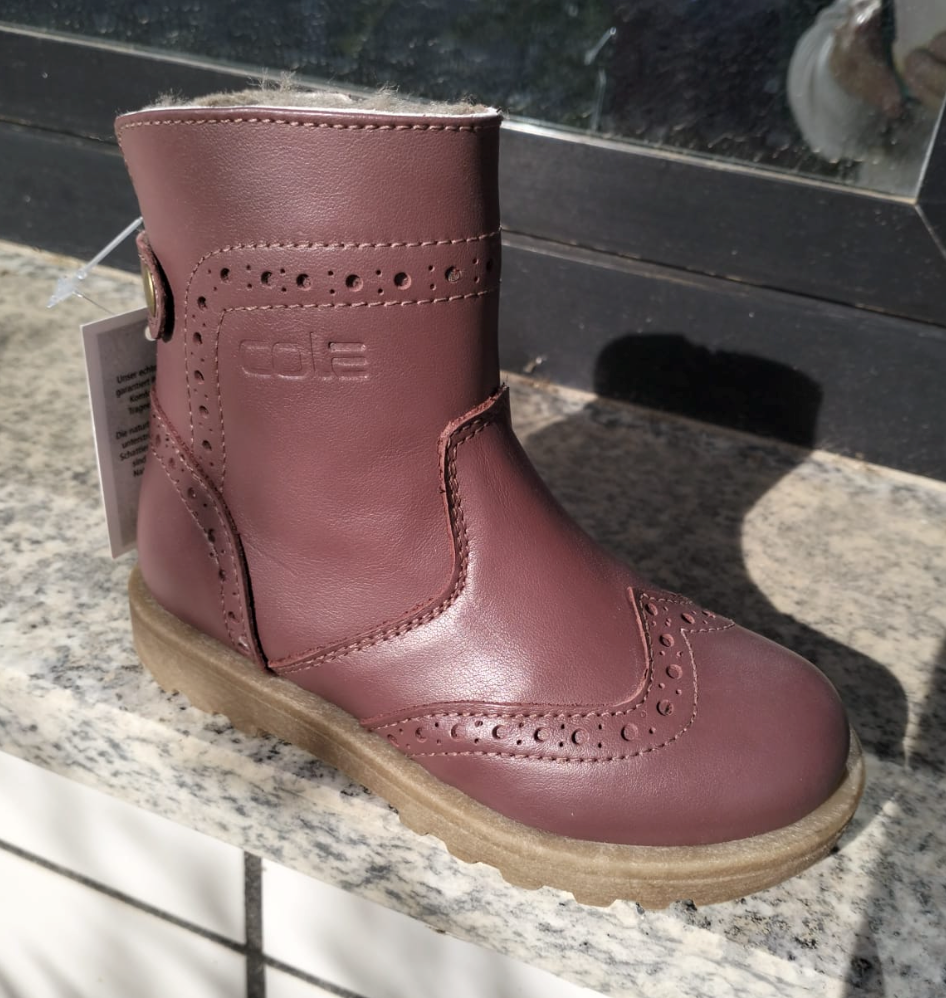 Cole Bounce Budapester Winterstiefelchen mit Reißverschluss und Lammfell DARK ROSE