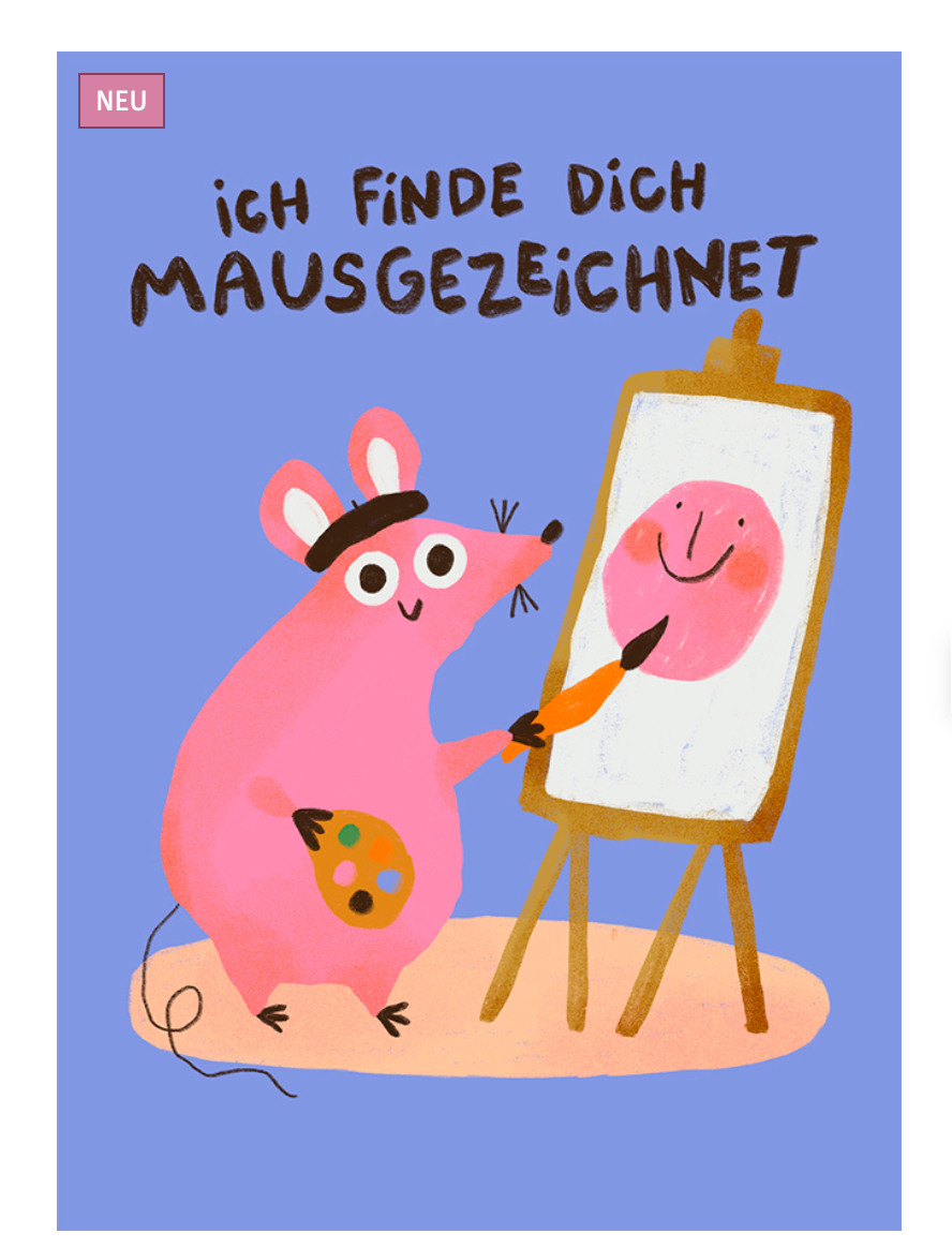 Postkarte Mausgezeichnet - keks.