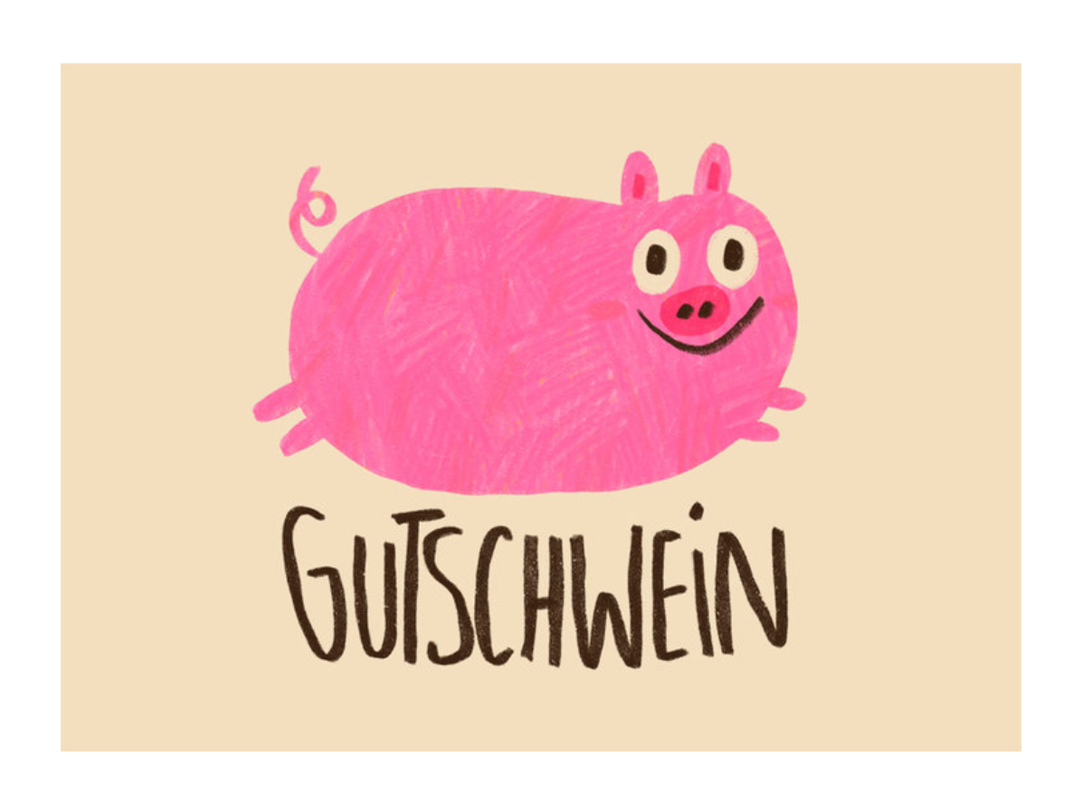 Postkarte Gutschwein