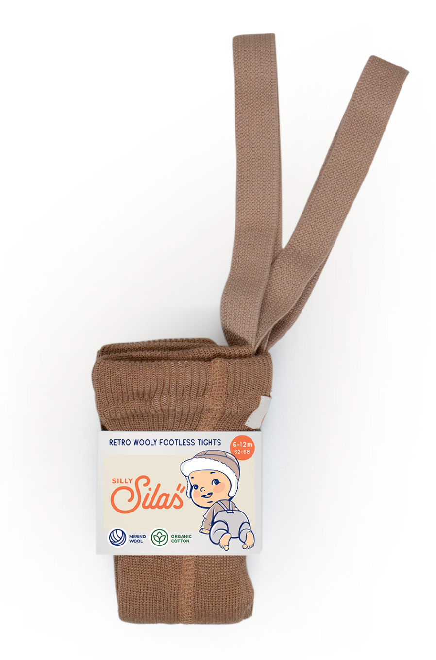 Silly Silas Wooly Footless Strumpfhosen mit Trägern Cappuccino