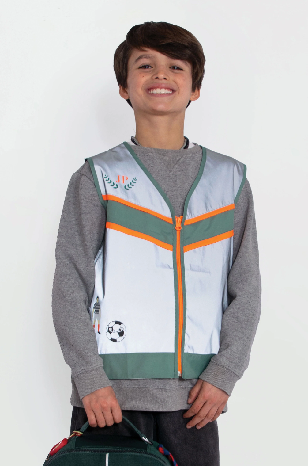 Go Fluo Mister Reflektorweste mit Fußball Motiven und Reißverschlus