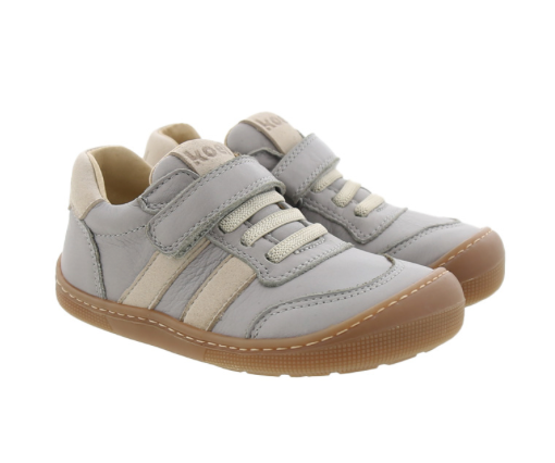 Koel Barefoot Dylan Leather Barfuß-Halbschuh mit Klett & Flexbändern Grey - keks.