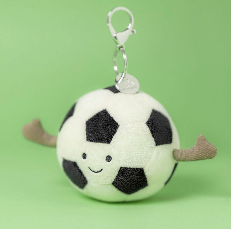 Jellycat Amuseables Sports Football Bag Charm Fußball Taschenanhänger - keks.