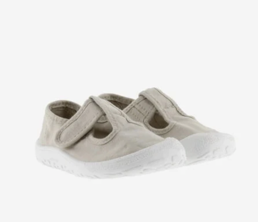 Victoria Barefoot Vegane Baumwoll-Sandale mit Klettverschluss Hielo