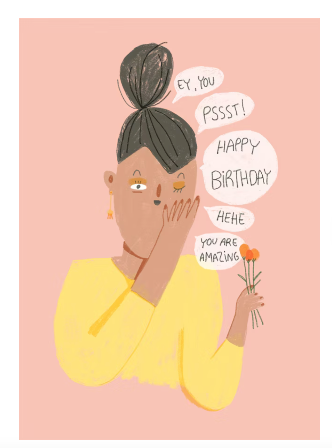 Postkarte Psst Happy Birthday