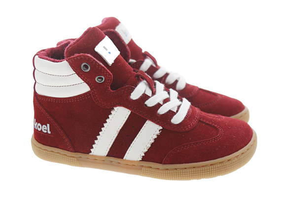 Koel Barefoot Drew Merino Barfuß-Sneaker mit Reißverschluss Red Merinofleece-Futter