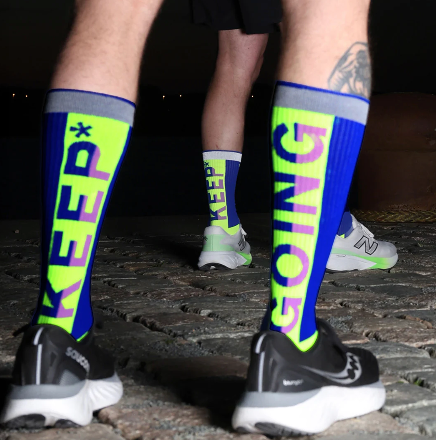 Go Fluo Blaze Reflektierene High-Running Socken Blue