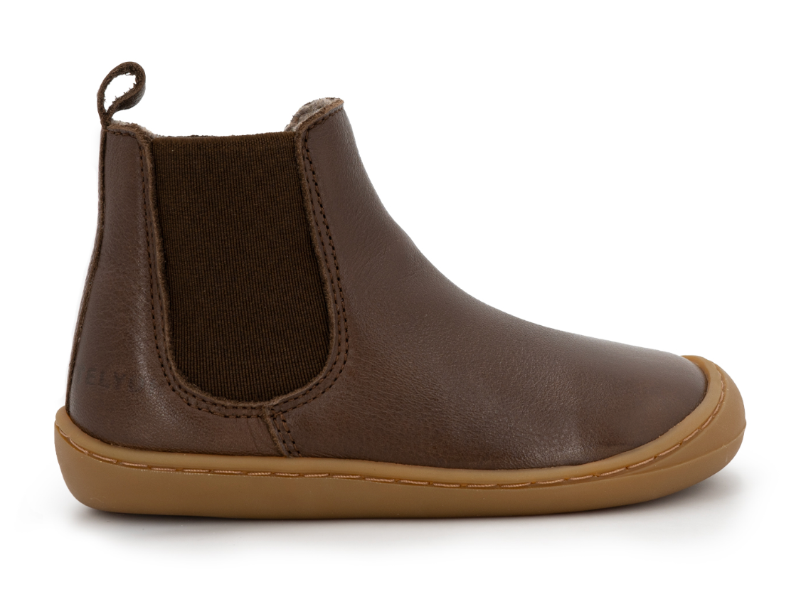 Telyoh Barefoot YF1160 Chelsea Mocca mit leichtem Schurwollfleecefutter