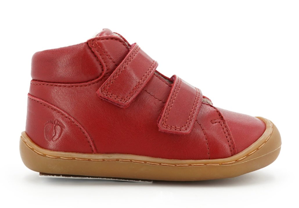 Telyoh Barefoot YF1107 Klett Midcut mit Wollfilz DK red