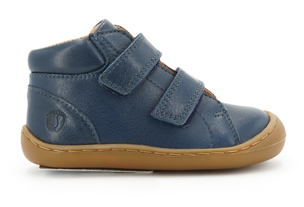 Telyoh Barefoot YF1107 Klett Midcut mit Wollfilz DK blue - keks.