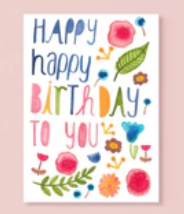 Frau Ottilie Postkarte "Happy Happy Birthday"