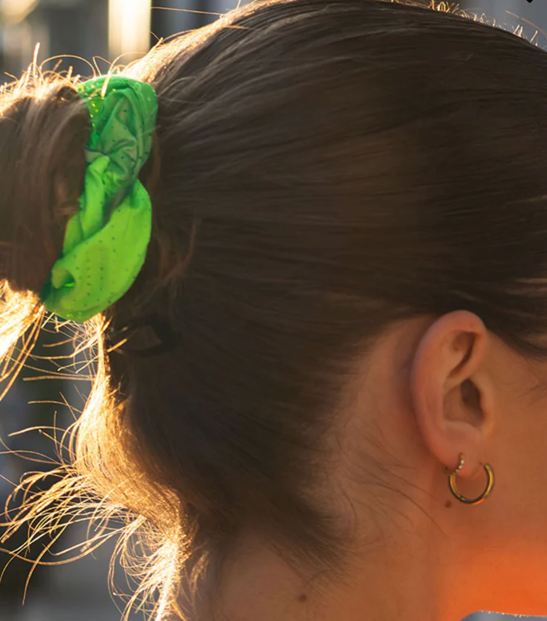 Go Fluo Scrunchie Reflektierendes Haarband Green