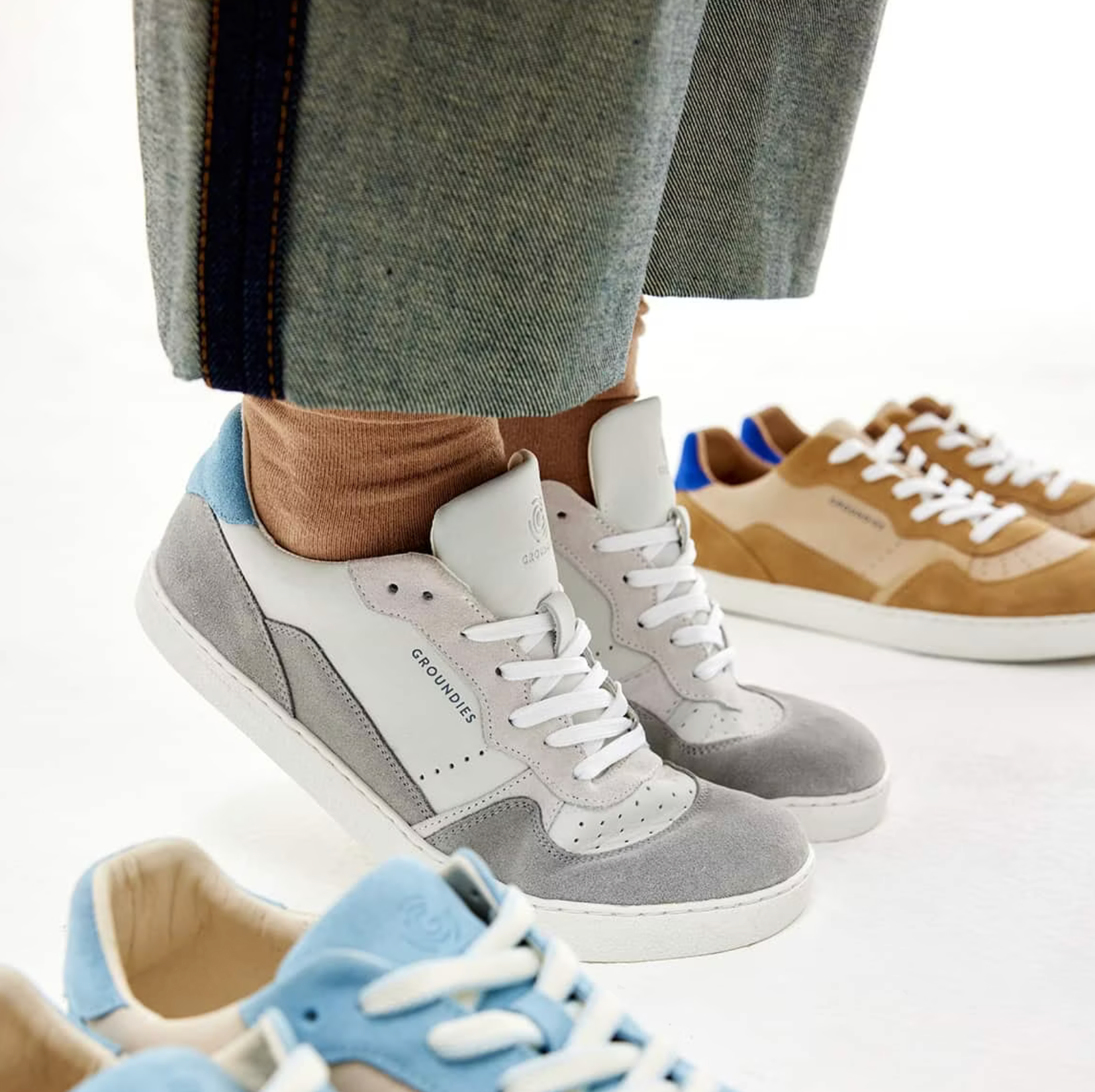 Groundies Barefoot Nova GS1 Sneaker White Sky - keks.