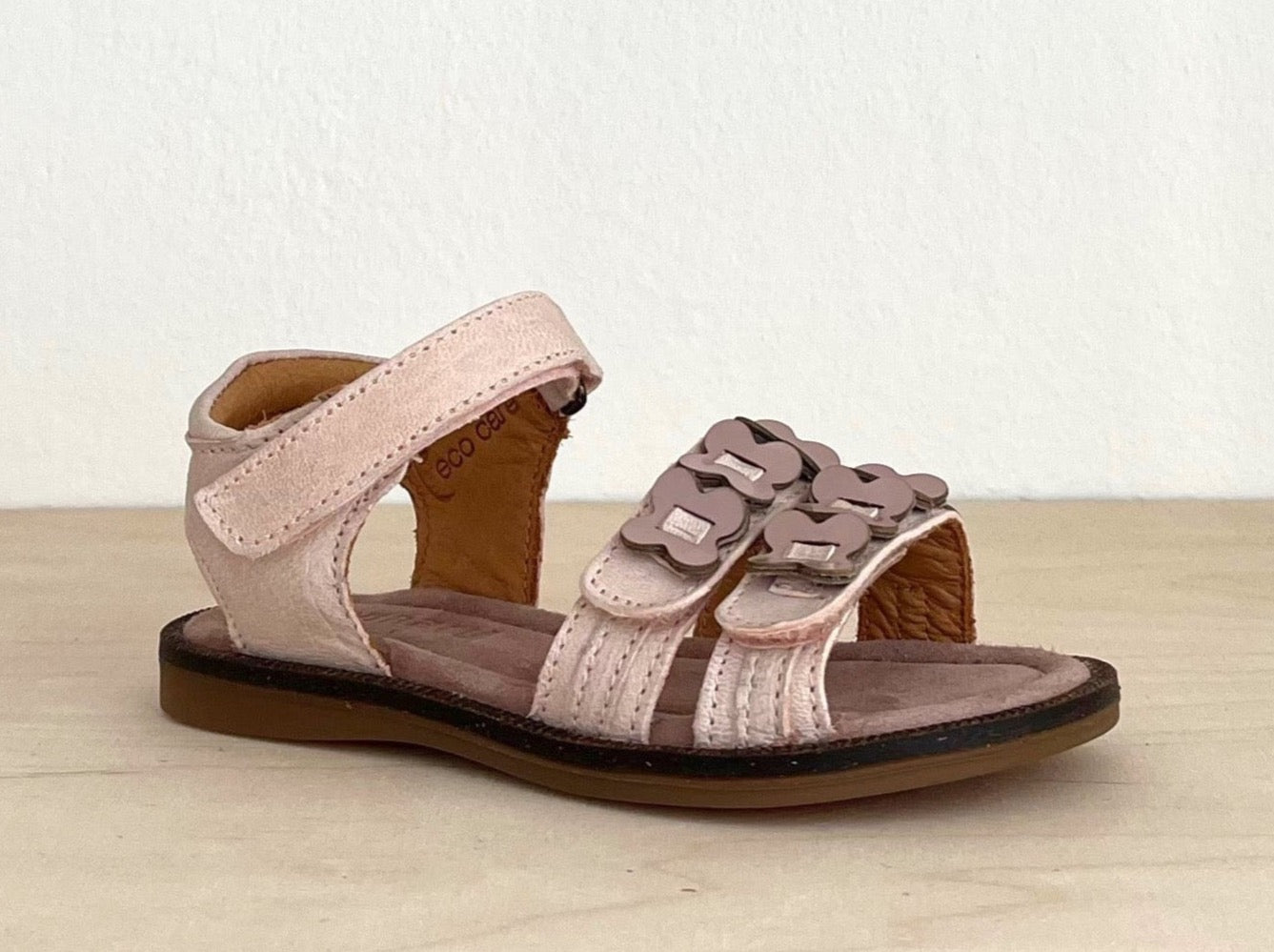 Bisgaard Sandale Cana mit Klettverschluss Rose mit Blüten