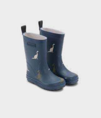 Bundgaard Charly High Barefoot Barfuß Gummistiefel Navy Dino - keks.