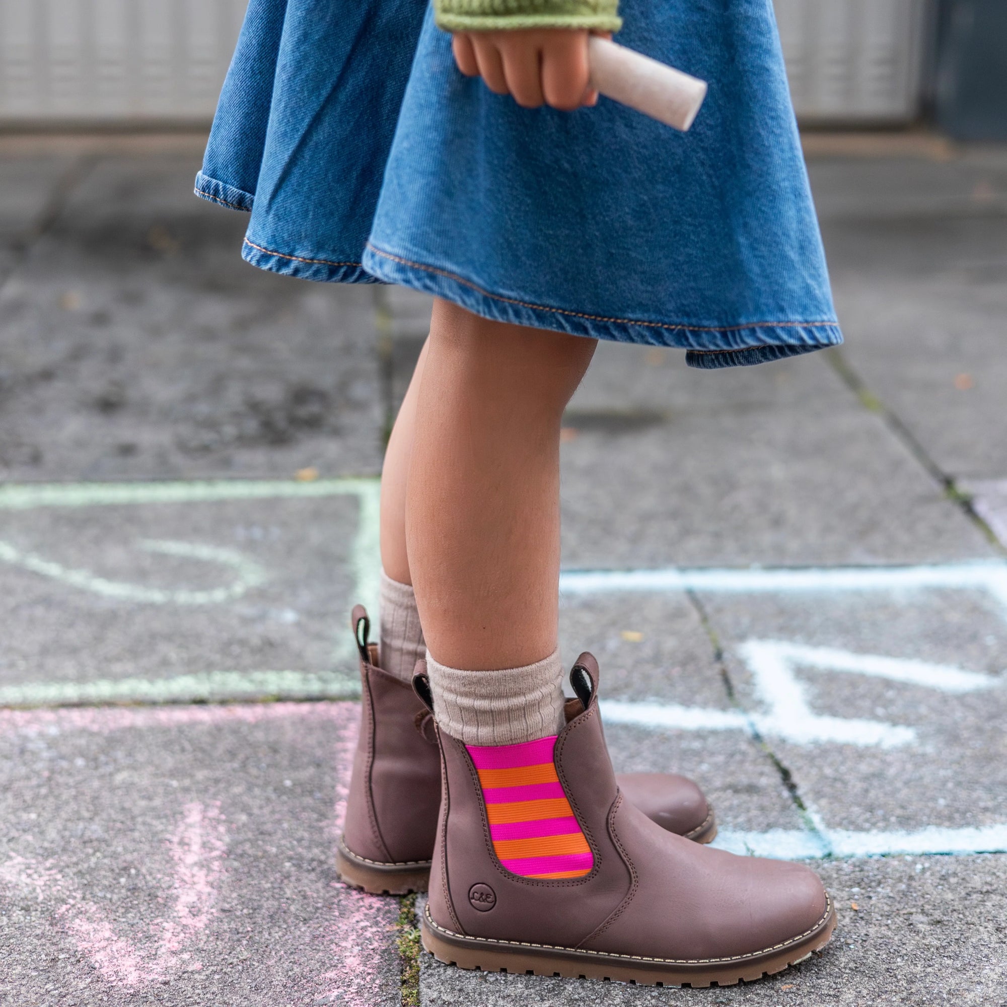 Lotta & Emil Chelsea Boot Pink/Orange