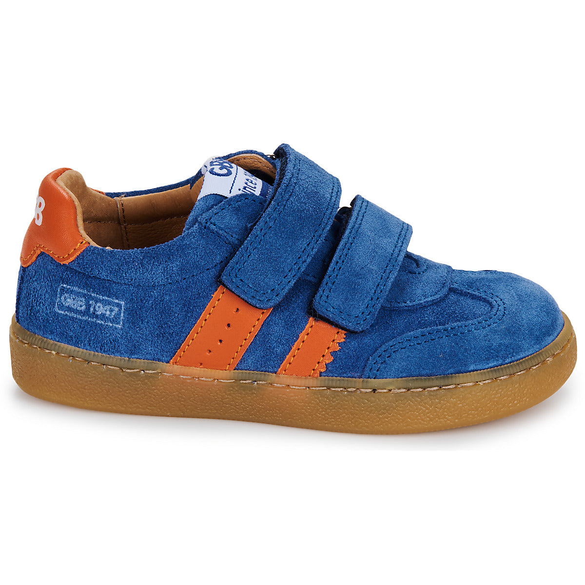 GBB Karine blue sneakers with Velcro closure, featuring a stylish design and comfortable fit for everyday wear.