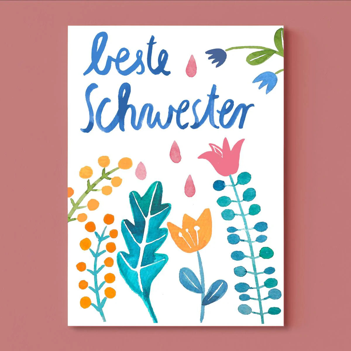 Frau Ottilie Postkarte Beste Schwester