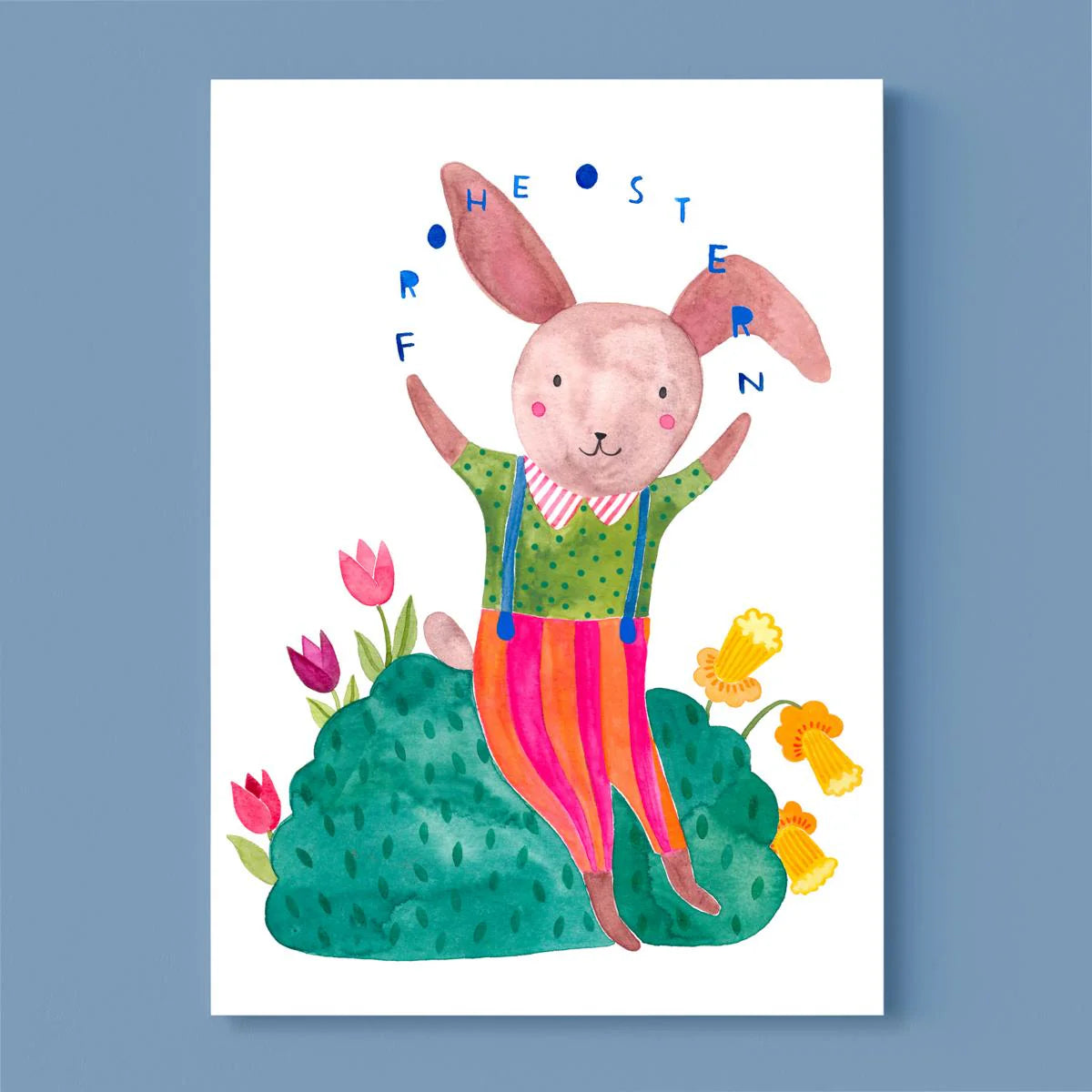Frau Ottilie Postkarte Frohe Ostern mit Osterhase