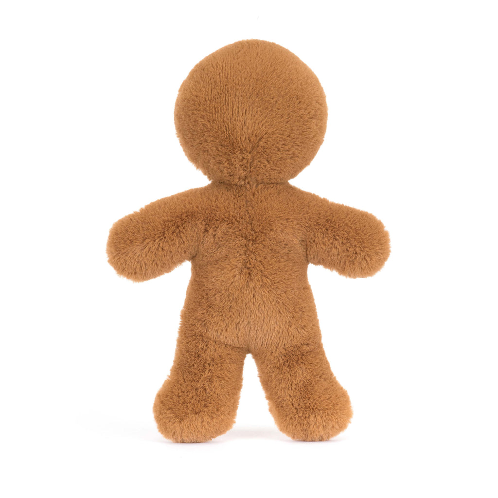 Jellycat Jolly Gingebread Fred Original (2024) Kuscheltier - braun in Lebkuchenmann-Form mit weißen Zuckerschrift-Details und einer rot karierten Schleife am Hals, ideal als Deko in der Weihnachtszeit oder zum Kuscheln für Groß und klein, jetzt online kaufen oder im keks. Bielefeld.