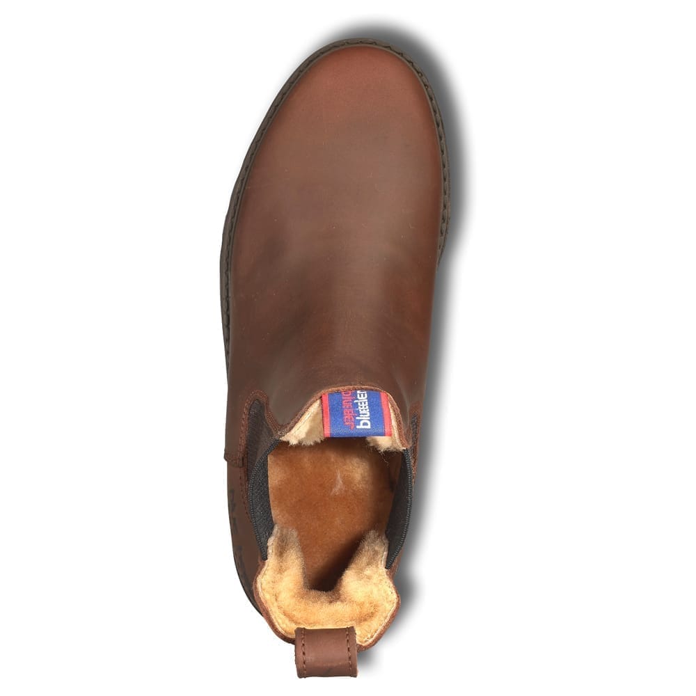 Blue Heeler Derbe Chelsea Boots JACKAROO BROWN mit Lammfell WARM - keks.