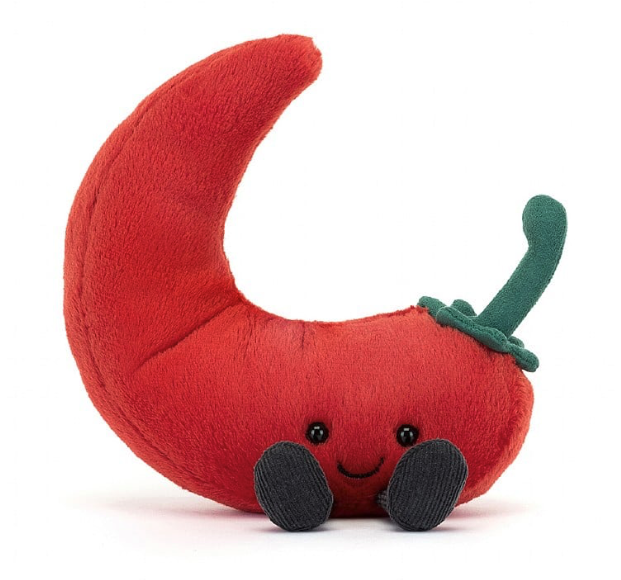 Jellycat Amuseables Chili Pepper Kuscheltier – weiches Plüschtier in Form einer roten Chilischote mit süßem Gesicht, perfekt als Geschenk für Kinder oder dekorativer Begleiter. Jetzt Jellycat Kuscheltier online kaufen im keks. Kinderschuhladen Bielefeld.