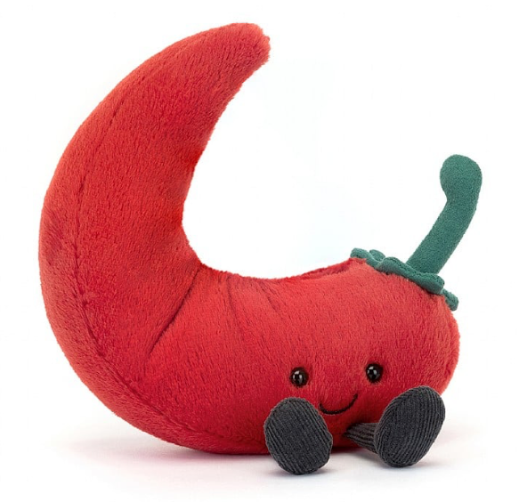 Jellycat Amuseables Chili Pepper Kuscheltier – weiches Plüschtier in Form einer roten Chilischote mit süßem Gesicht, perfekt als Geschenk für Kinder oder dekorativer Begleiter. Jetzt Jellycat Kuscheltier online kaufen im keks. Kinderschuhladen Bielefeld.