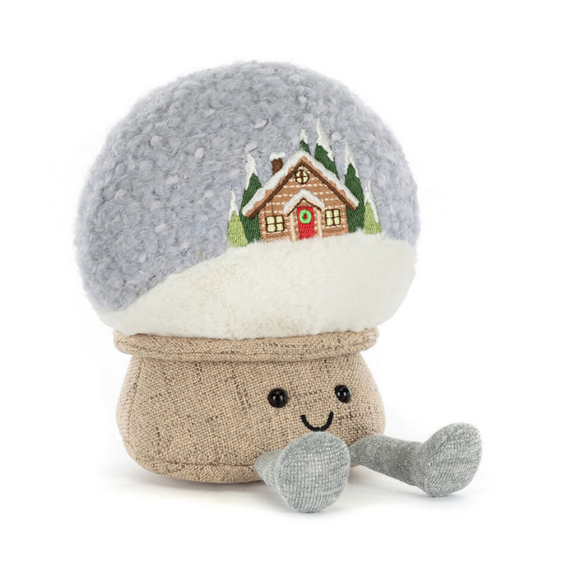 Jellycat Amuseables Snow Globe Plüschfigur. Kuscheltier in Schneekugel-Form mit Füßchen, gesticktem Gesicht und Haus-Stickerei in der "Kugel". Perfekt für Jellycat-Liebhaber als Sammlerstück, jetzt online kaufen im keks. Bielefeld