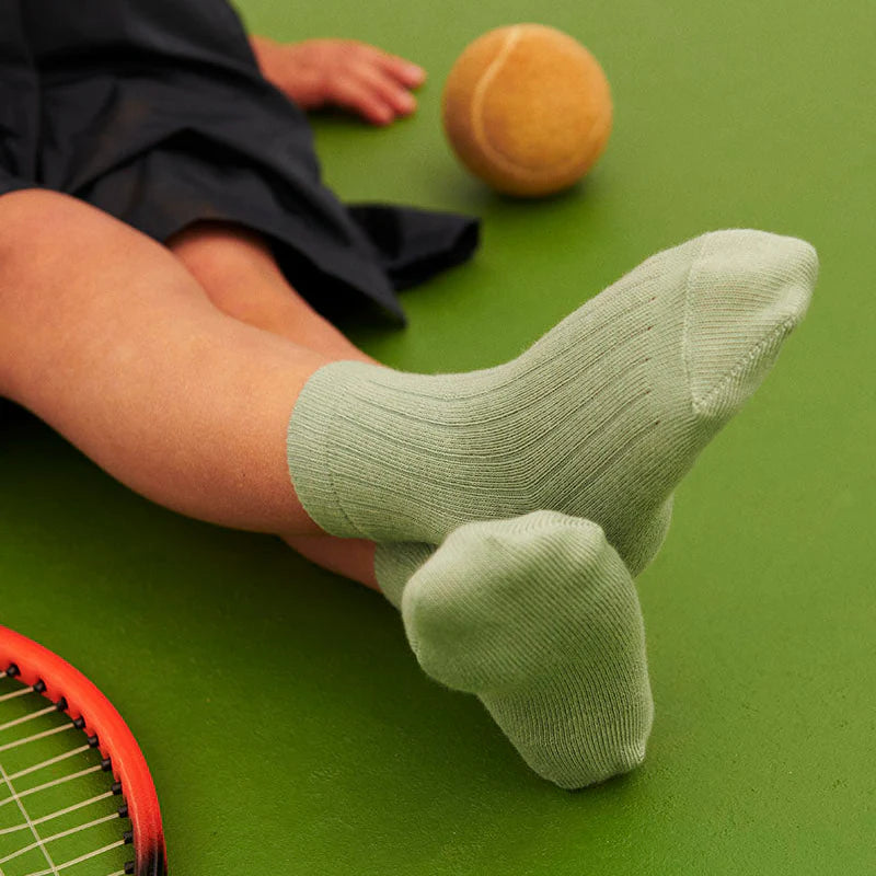 MP Kids Rippstricksocken aus Baumwolle Granitgrün