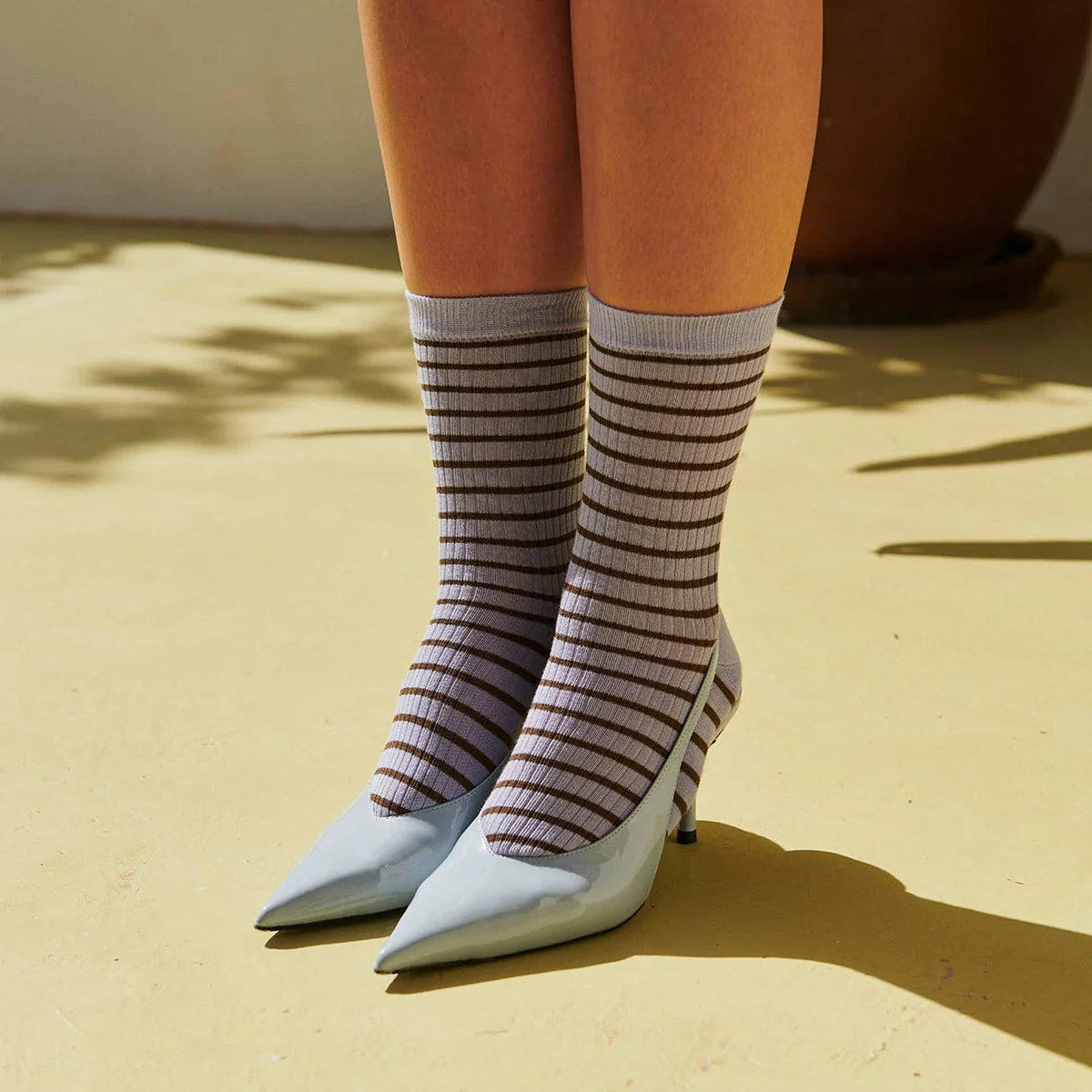 MP Woman Lydia gestreifte Baumwollsocken Lavender Sky