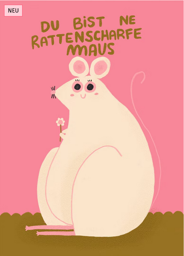 Postkarte Rattenscharfe Maus
