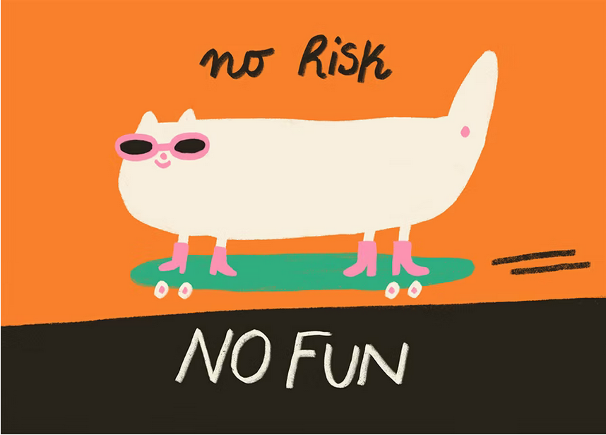 Postkarte No Risk No Fun