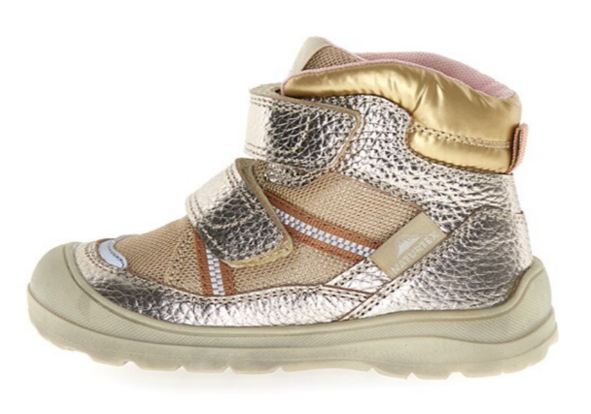 Naturino Graysy Metallic Winterschuhe mit Klett PLATINUM
