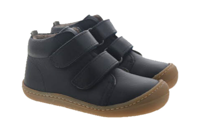 Koel Barefoot Bob Hydro Felt Barfußschuh mit Klettverschluss Navy Wollfilz-Futter