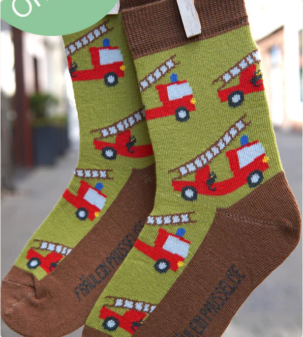 Fräulein Prusselise Bio Socken Feuerwehr - keks.