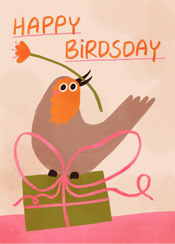 Postkarte Happy Birdsday - keks.