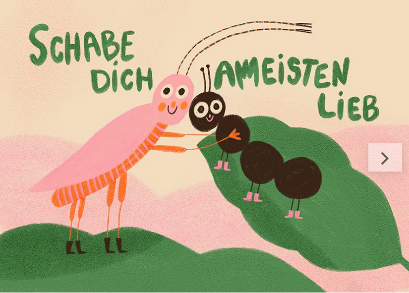 Postkarte Schabe Dich Lieb