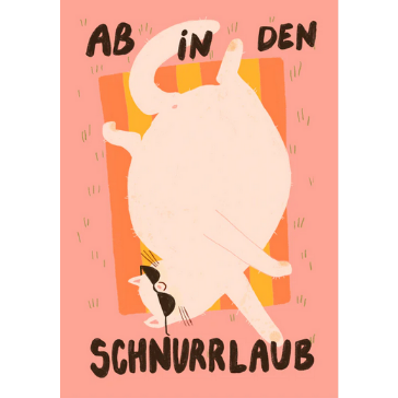Postkarte Slinga "Ab in den Schnurrlaub"
