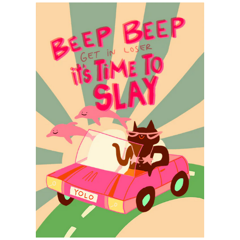 Postkarte Slinga "It's Time to Slay"