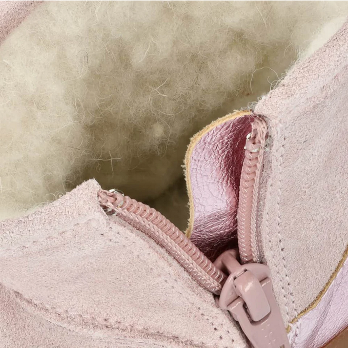 Groundies Barefoot Kinder Mini Cozy Rose Winterschuhe mit Wollfutter, weiche gefütterte Winterschuhe für Kinder