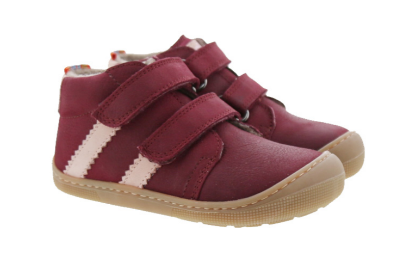 Koel Barefoot David Hydro Felt Barfuß-Herbstschuh mit Klettverschluss Pink Wollfilz-Futter