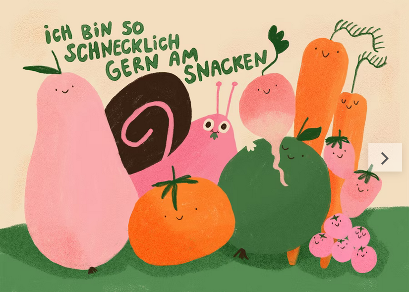 Postkarte Schnecklich Gerne Snacken